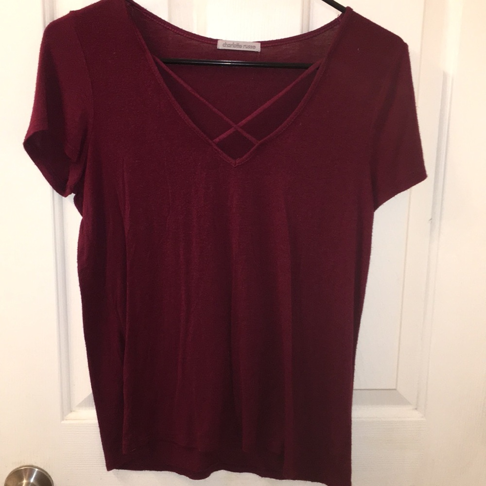 MAROON VNECK